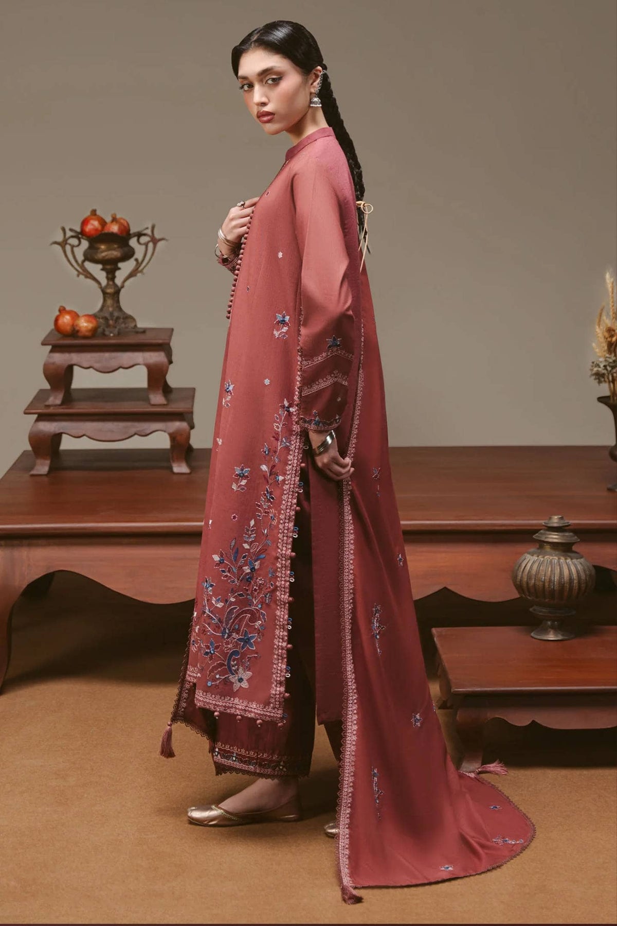 Cross Stitch Winter 26/AMBER TAPESTRY-3PC KHADDAR SUIT/Rust