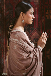 Cross Stitch Winter 26/COCOA MUSK-3PC LINEN EMBROIDERED SUIT/Brown