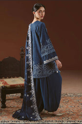 Cross Stitch Winter 26/MISTED TEAL-3PC LINEN PRINTED SUIT