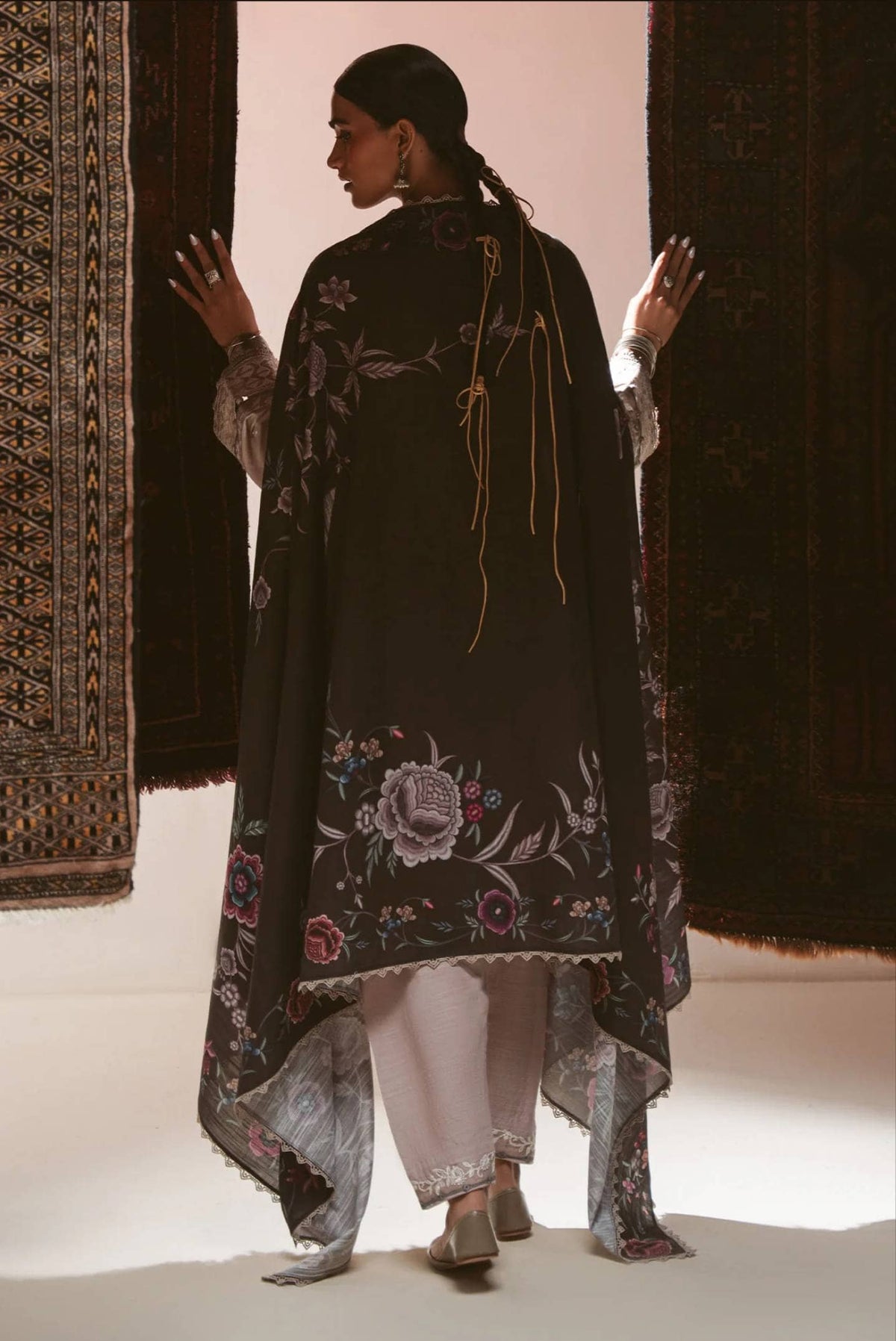 Cross Stitch Winter 26/PETAL HAZE-3PC KHADDAR SUIT/Grey