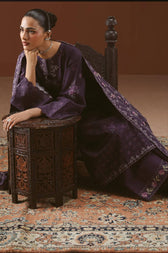Cross Stitch Winter 26/PURPLE MOSAIC-3PC KHADDAR SUIT/Purple