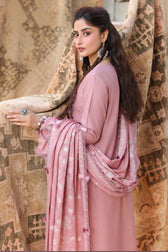 Hot 🔥 Seller/Cross Stitch Winter 26/ROSE MELODY-3PC LINEN SUIT/Pink