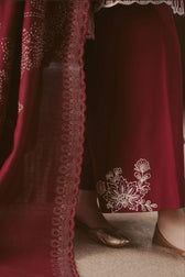 Cross Stitch Winter 26/SCARLET INK-3PC LINEN SUIT/Red