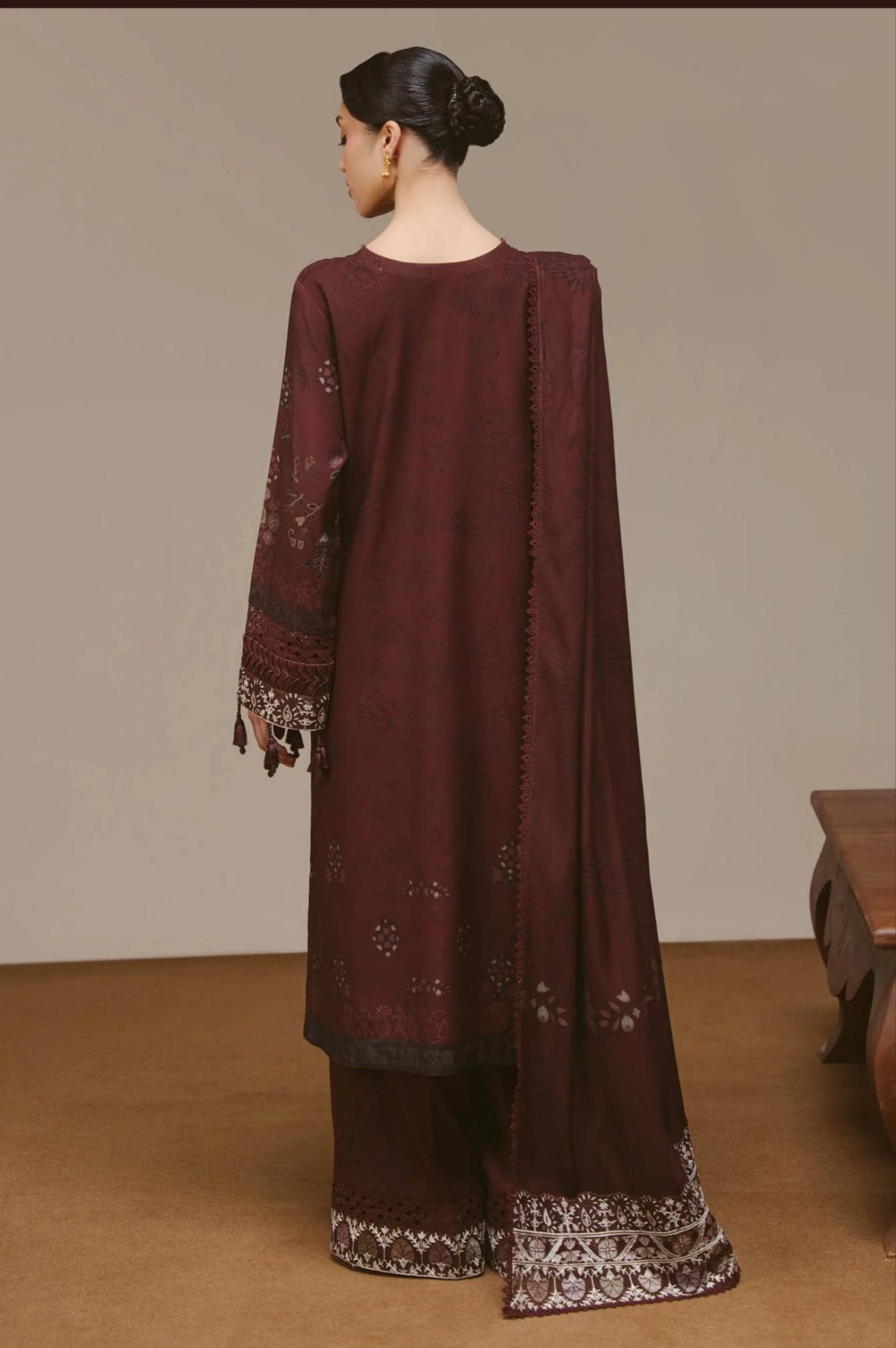 Cross Stitch Winter 26/TERA THREADS- 3PC MARINA PRINTED SUIT/Brown