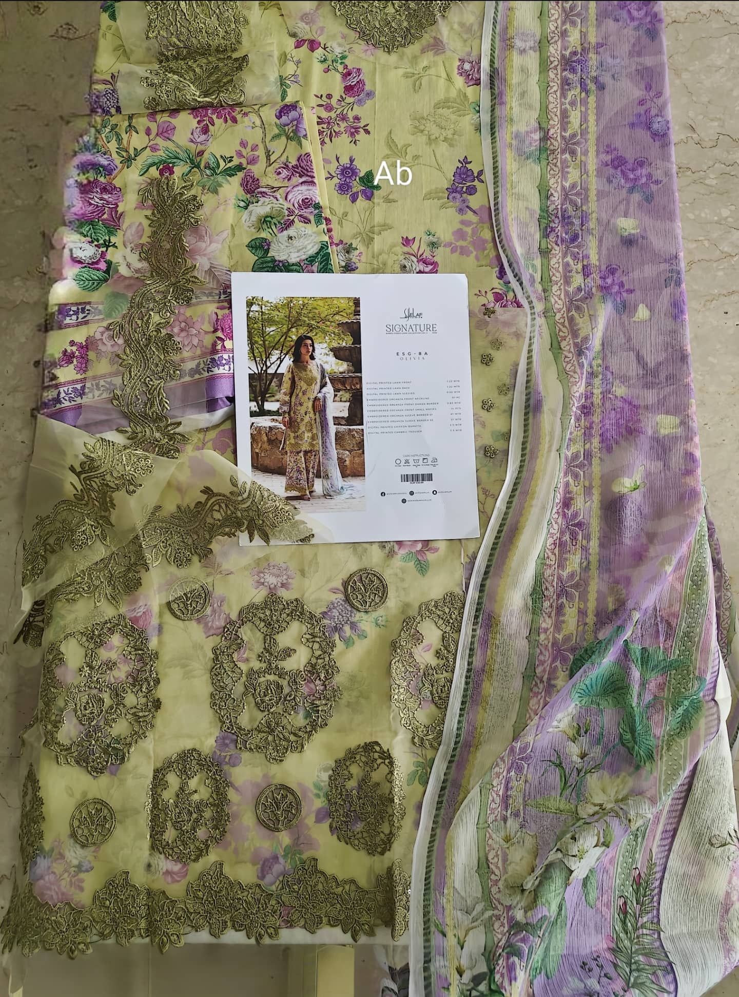 Hot🔥Seller/Open Pic/Elaf Signature Lawn/Vol 2/8A/Olivia
