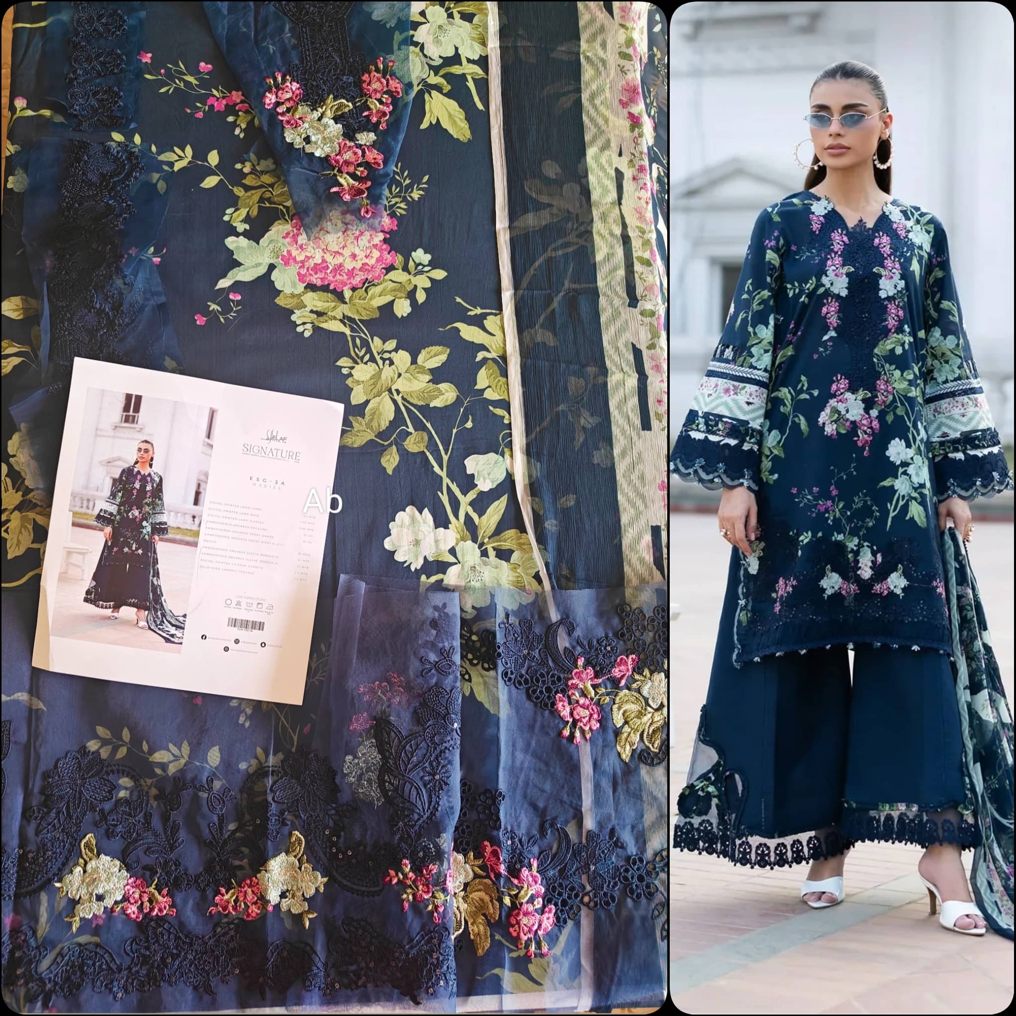Hot🔥Seller/Open Pic/Elaf Signature Lawn/Vol 2/ESG-3A MARIEL