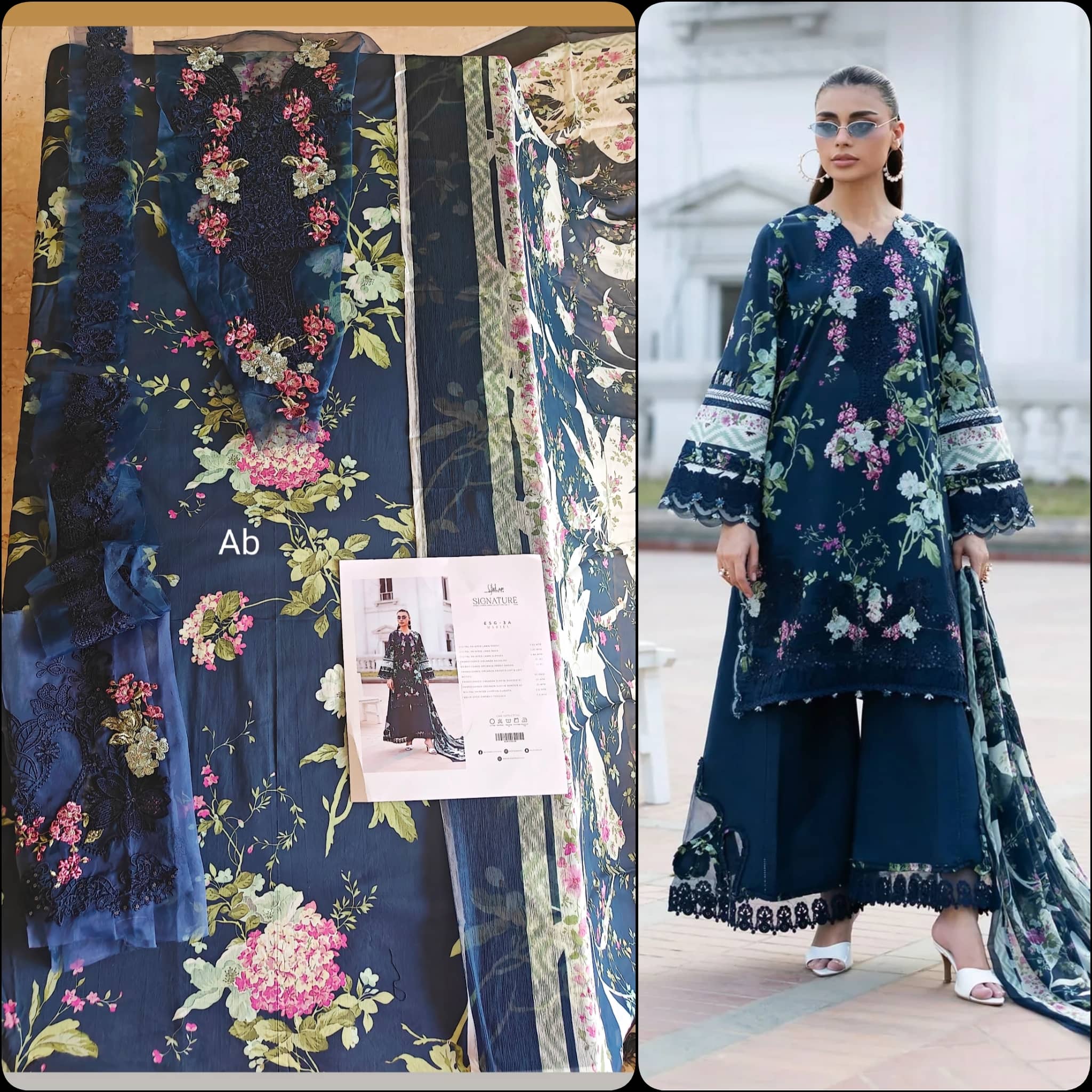 Hot🔥Seller/Open Pic/Elaf Signature Lawn/Vol 2/ESG-3A MARIEL