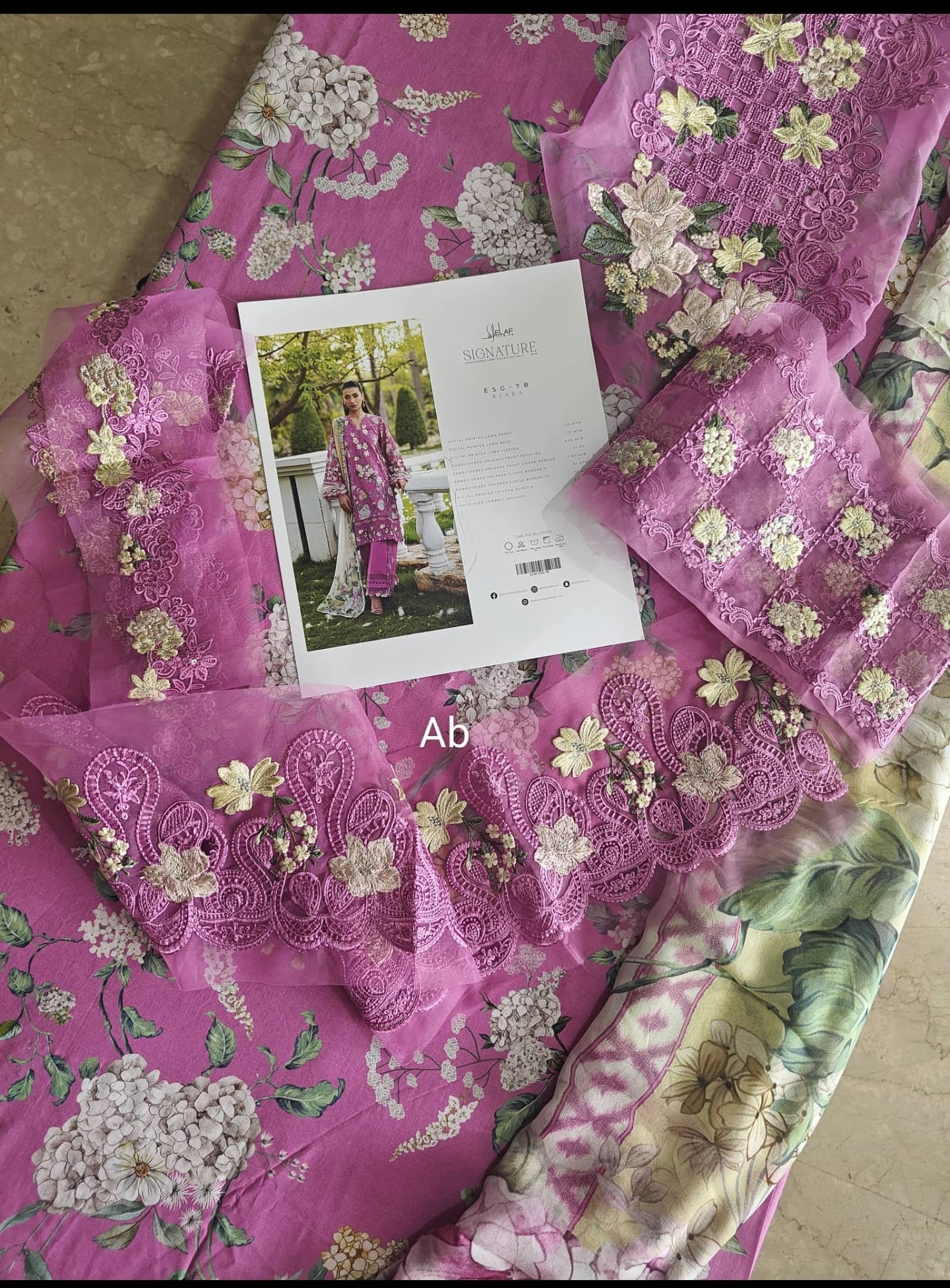 Hot🔥Seller/Open Pic/Elaf Signature Lawn/Vol 2/Kiara/7B