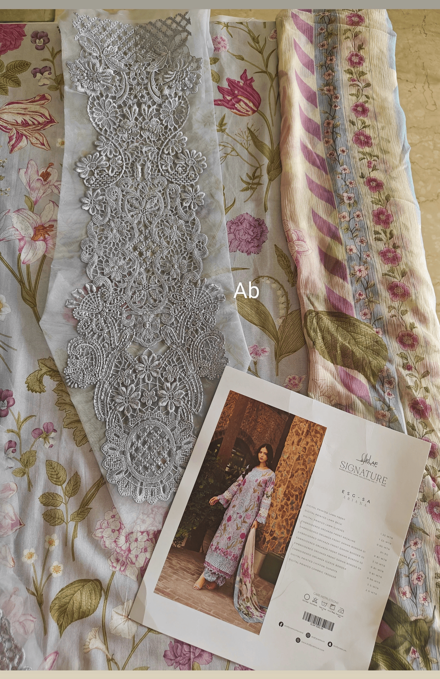Hot🔥Seller/Open Pic/Hot🔥Seller/Elaf Signature Lawn/Vol 2/5A-Ariana