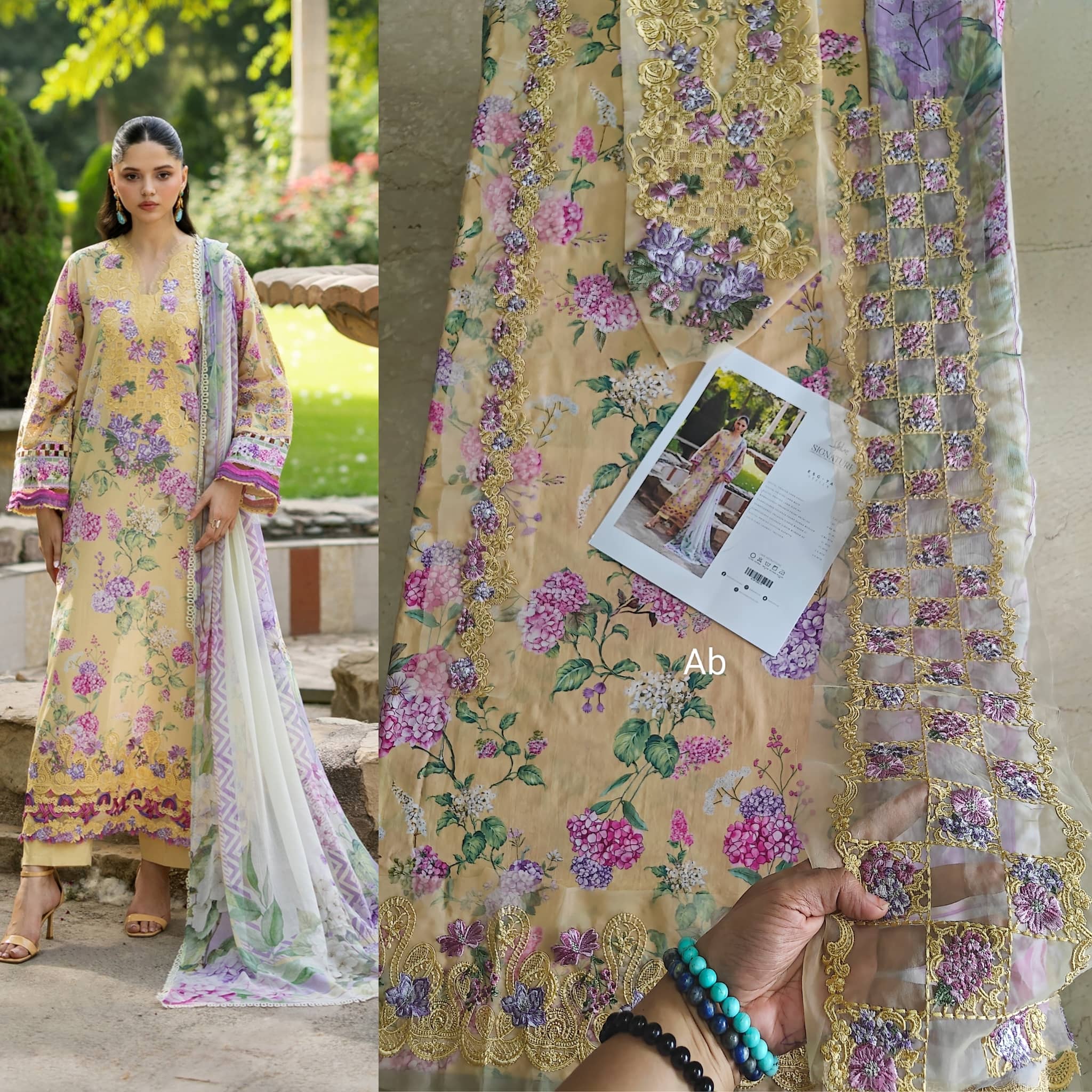 Hot🔥Seller/Open Pic/Hot🔥Seller/Elaf Signature Lawn/Vol 2/ESG-7A STELLA