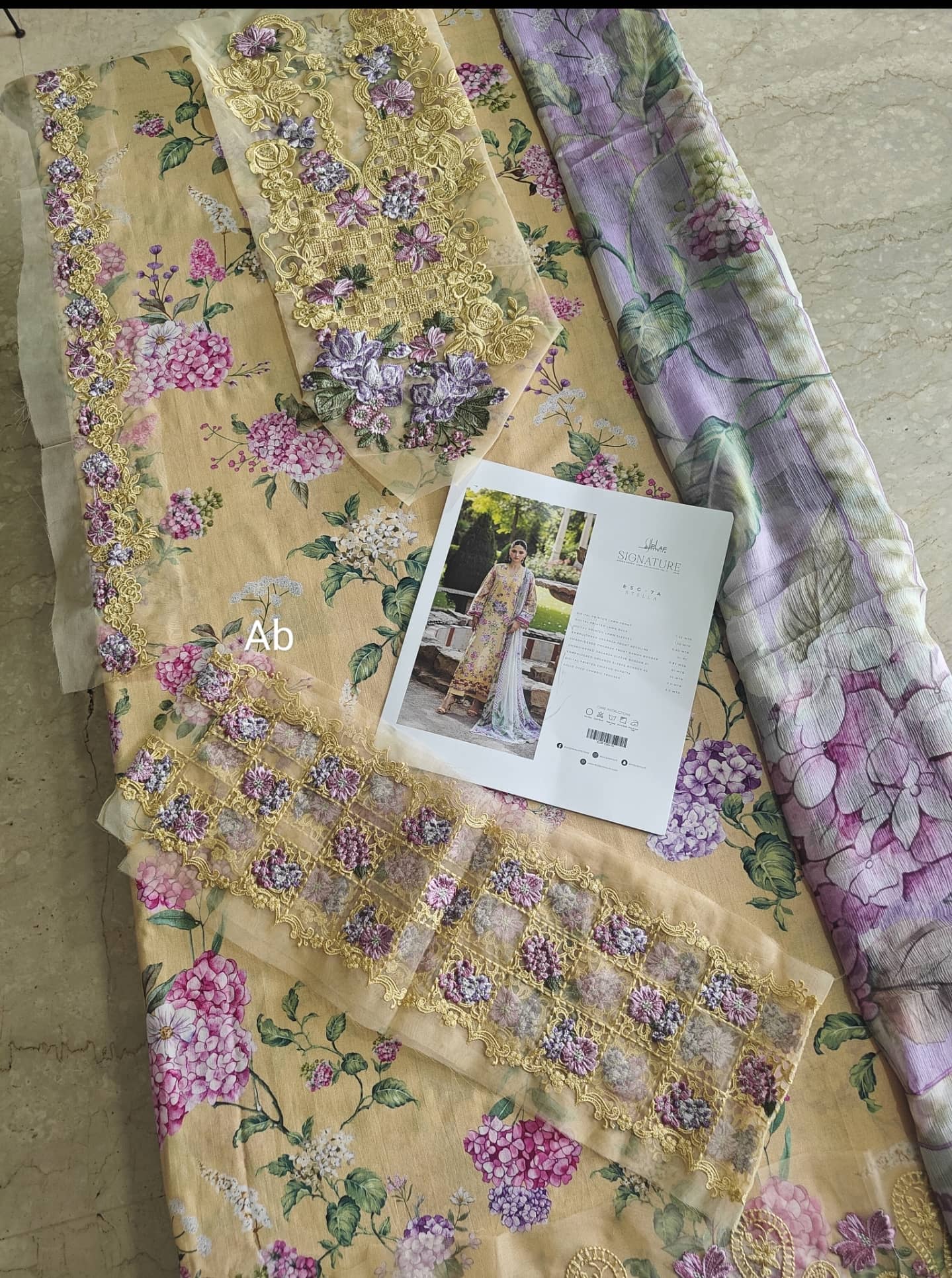 Hot🔥Seller/Open Pic/Hot🔥Seller/Elaf Signature Lawn/Vol 2/ESG-7A STELLA
