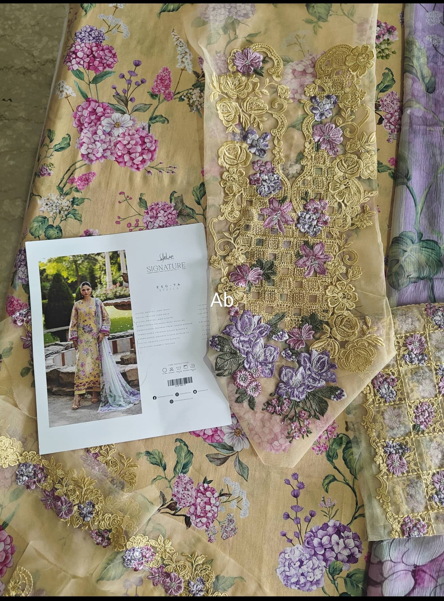 Hot🔥Seller/Open Pic/Hot🔥Seller/Elaf Signature Lawn/Vol 2/ESG-7A STELLA
