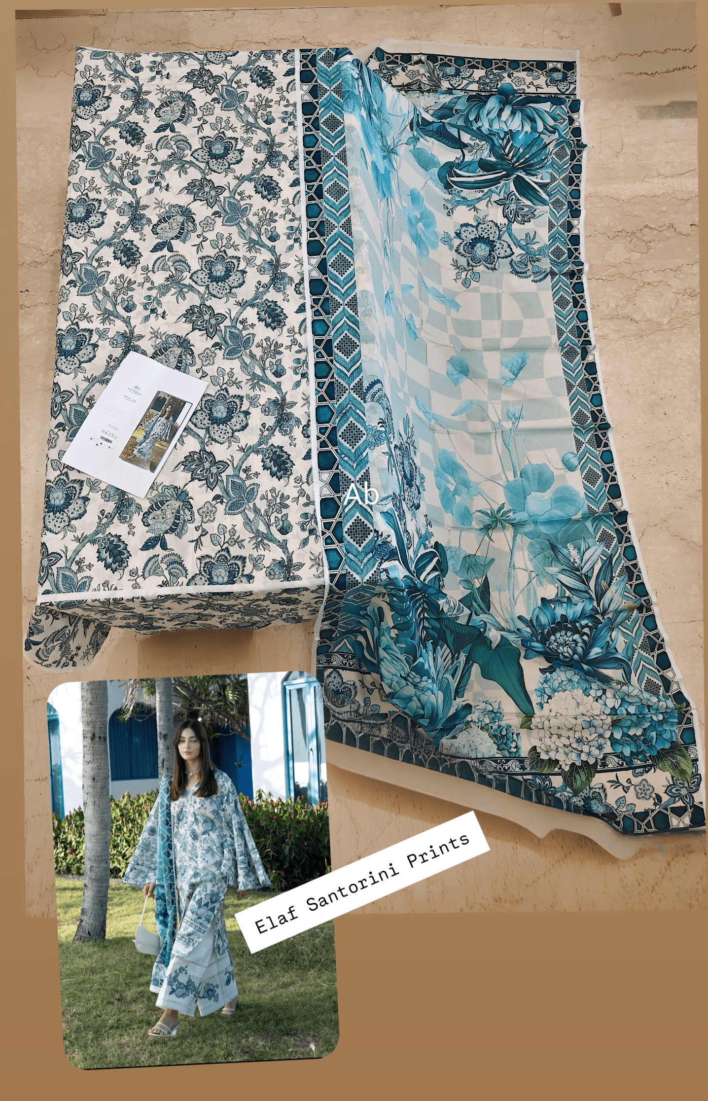 Open Pic/Elaf Santorini Prints Voil Dupatta/EPN-05 SURREAL