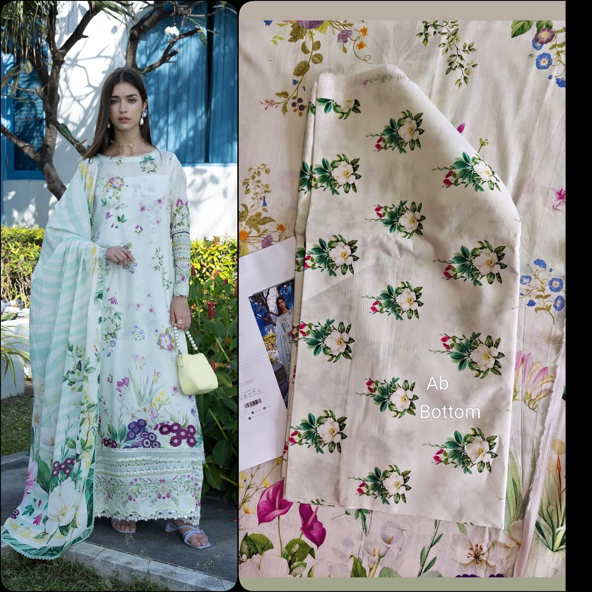 Open Pic/Elaf Santorini Prints Voil Dupatta/EPN-7B Moon Flower