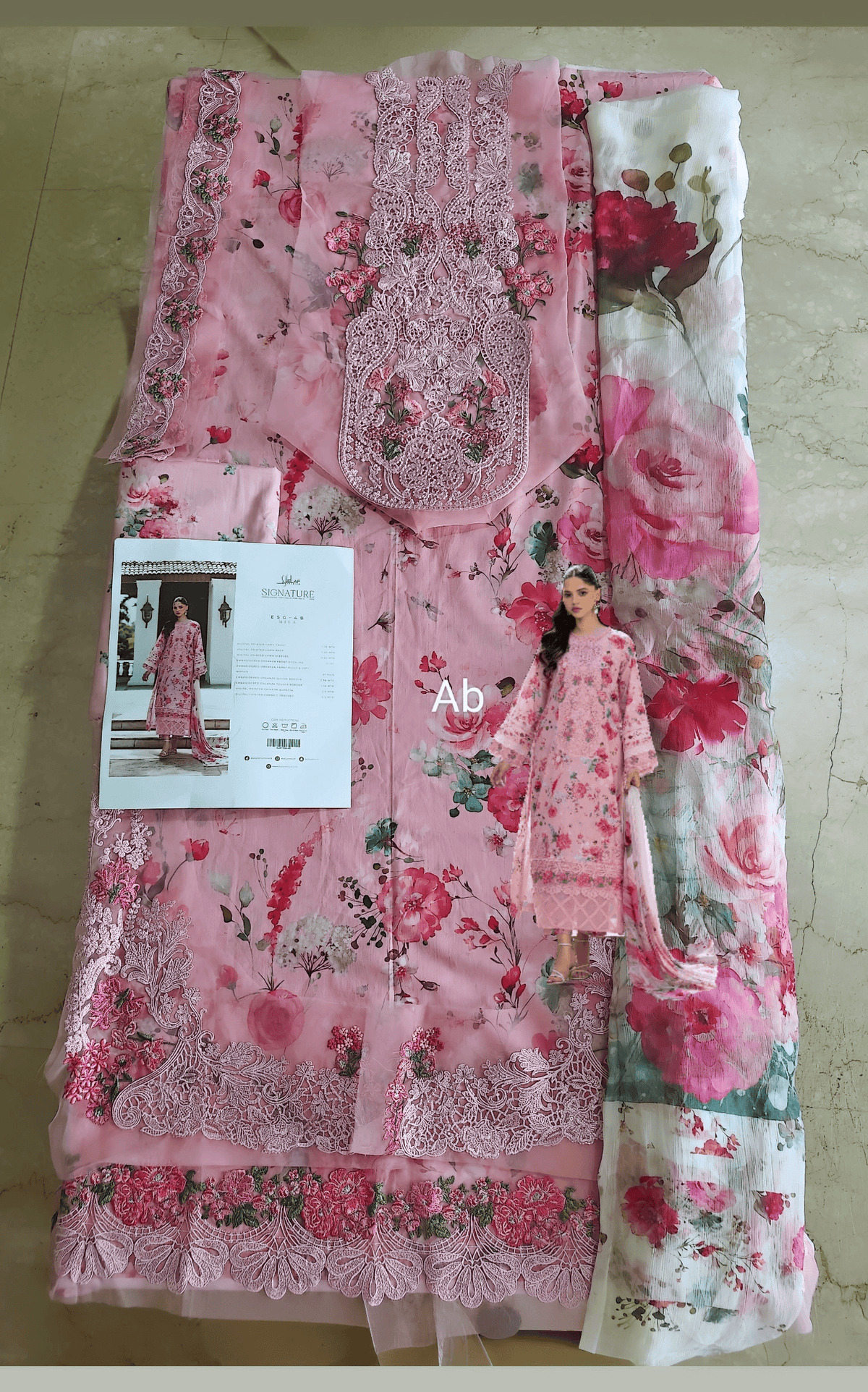 Sale‼️Open Pic/Elaf Signature Lawn/Vol 2/4B-Mira