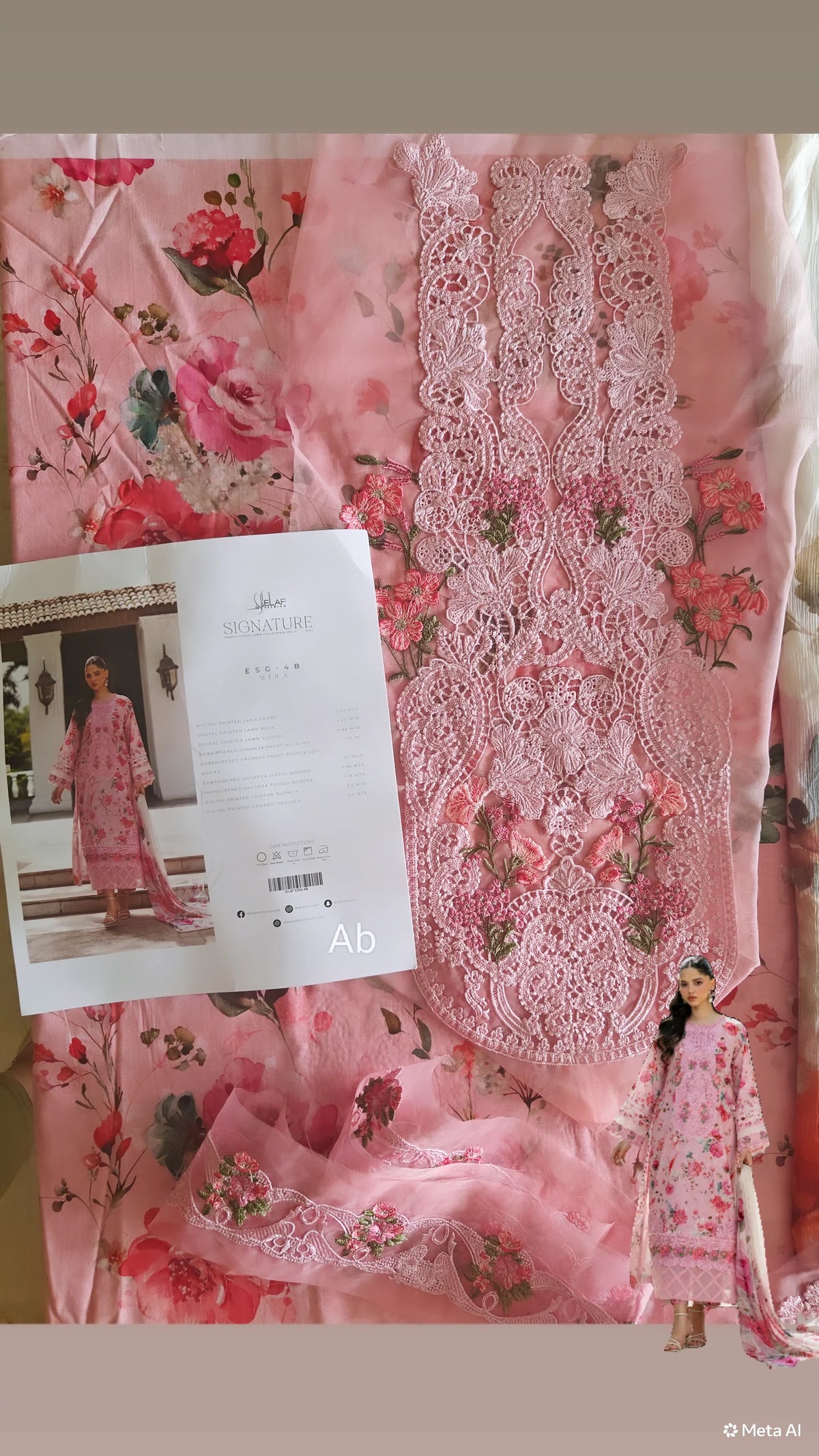 Sale‼️Open Pic/Elaf Signature Lawn/Vol 2/4B-Mira