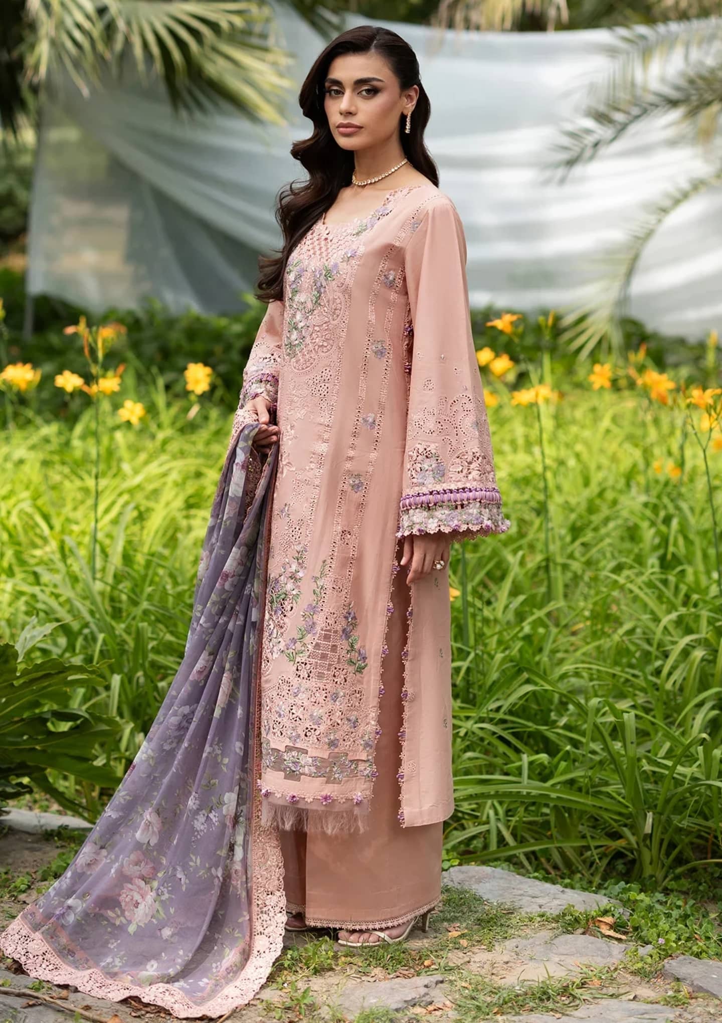 Elaf Premium Lawn 26/Vol 2/ELQ-6A BLUSHING ROSE