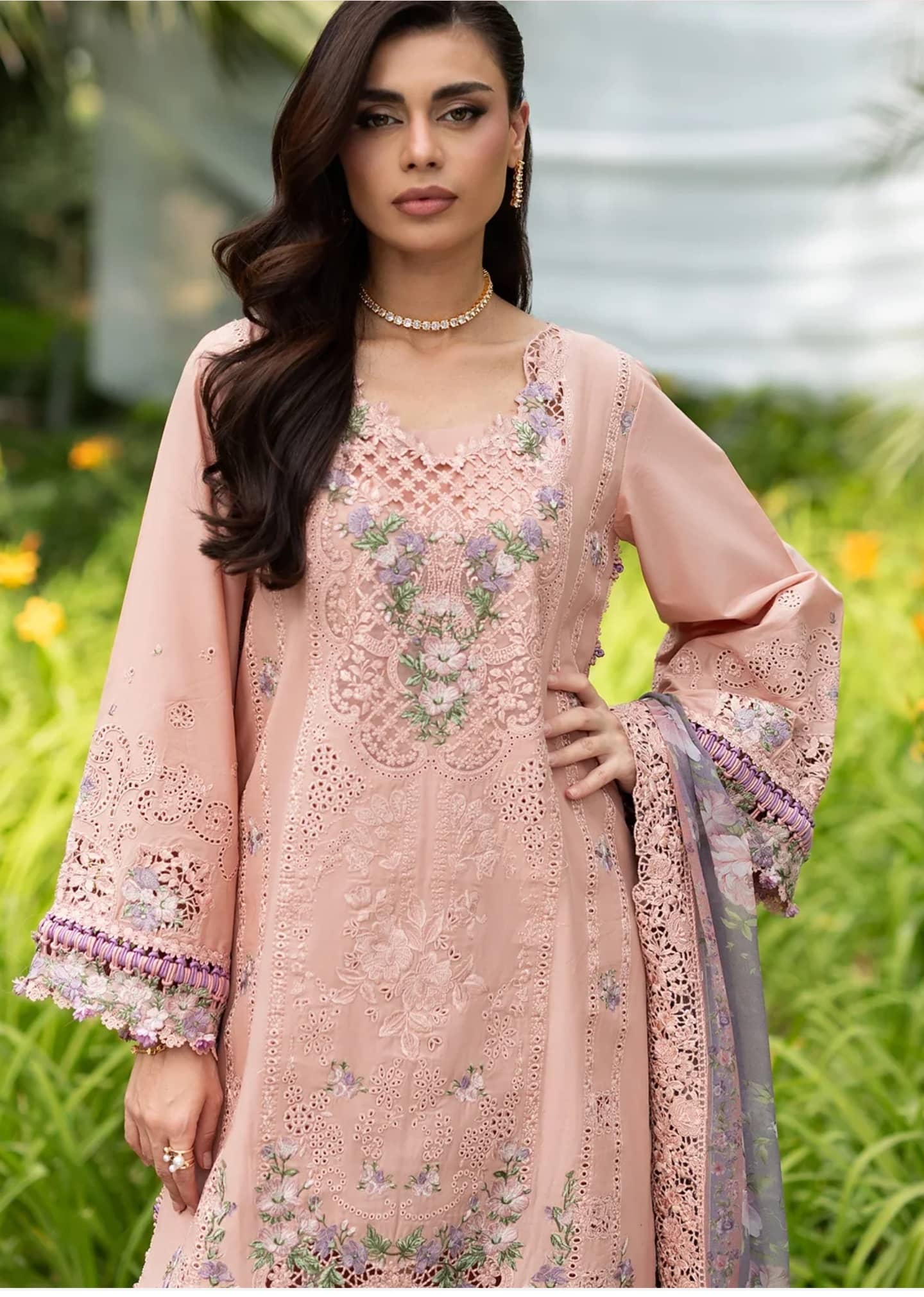 Elaf Premium Lawn 26/Vol 2/ELQ-6A BLUSHING ROSE