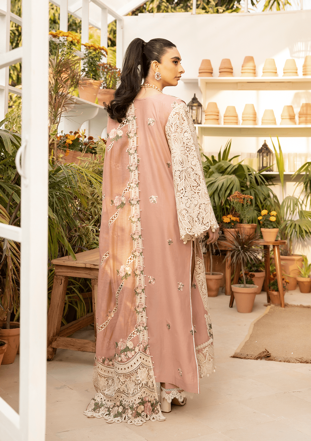 Restocked/Elaf Premium Luxury Lawn 25/ELM-12 SHAHANA/Tea Pink
