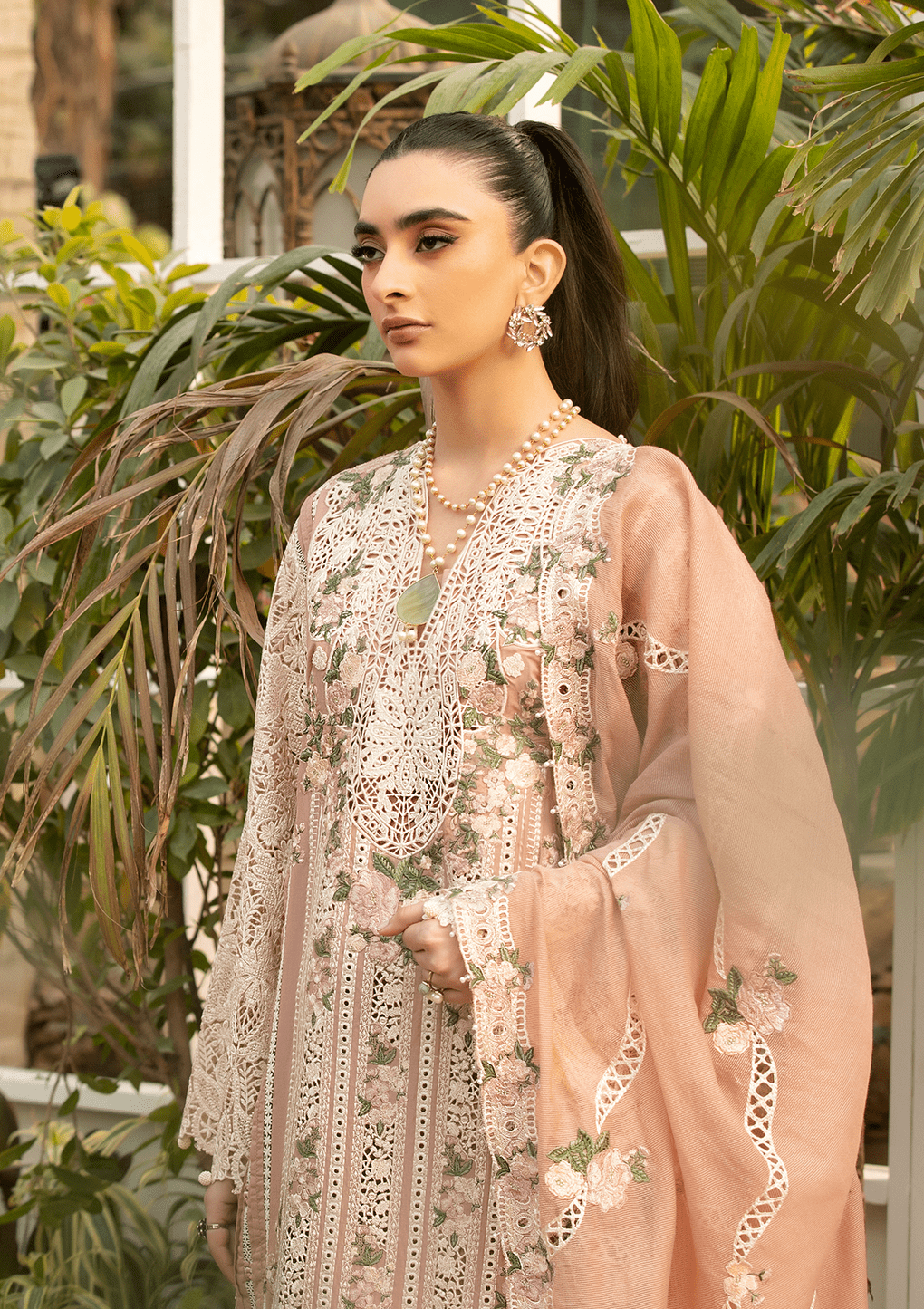 Restocked/Elaf Premium Luxury Lawn 25/ELM-12 SHAHANA/Tea Pink
