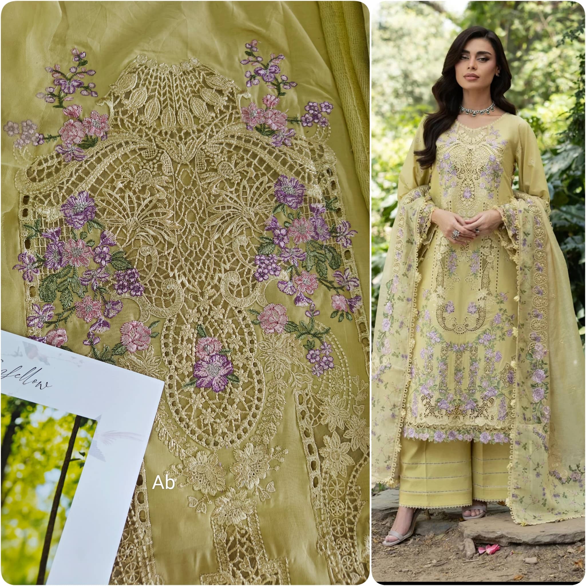 Open Pic/Elaf Premium Lawn 26/Vol 2/ELQ-7A BUTTER YELLOW