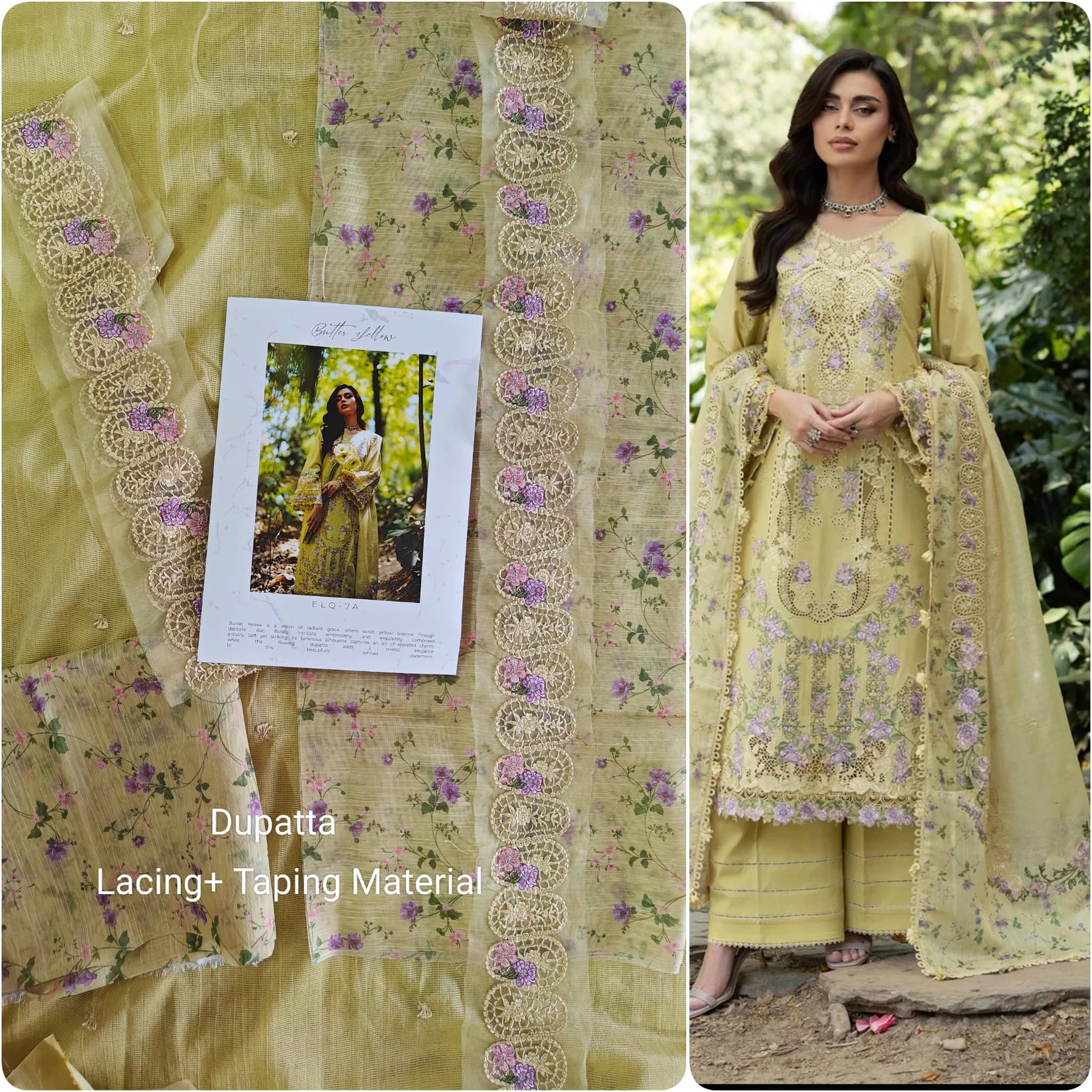 Open Pic/Elaf Premium Lawn 26/Vol 2/ELQ-7A BUTTER YELLOW