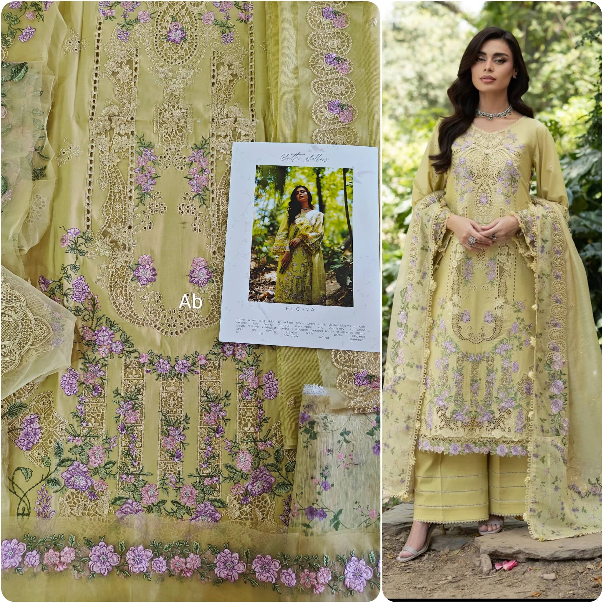 Open Pic/Elaf Premium Lawn 26/Vol 2/ELQ-7A BUTTER YELLOW