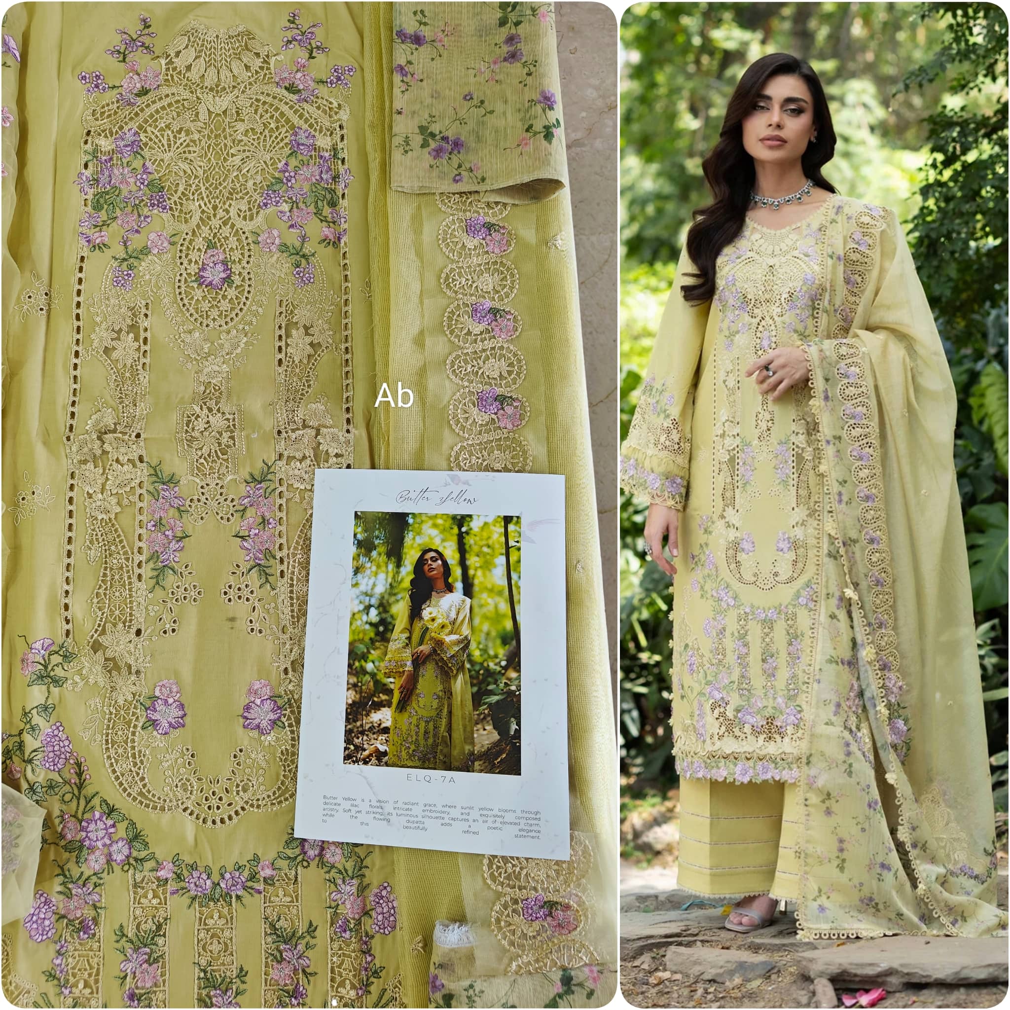 Open Pic/Elaf Premium Lawn 26/Vol 2/ELQ-7A BUTTER YELLOW