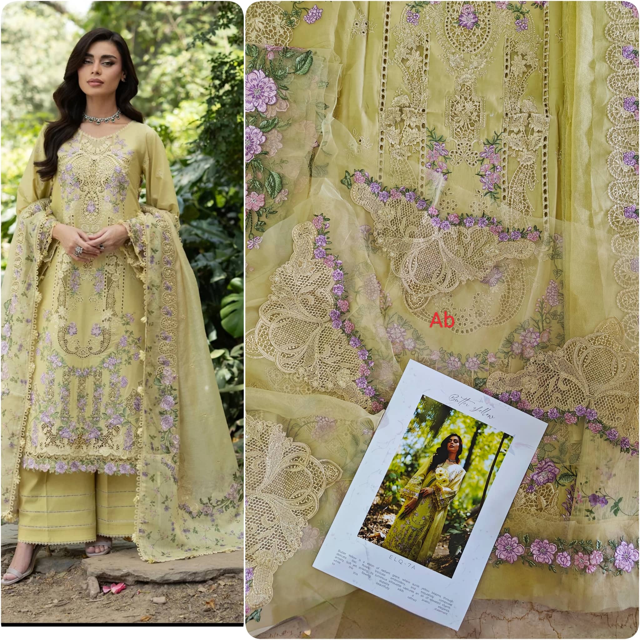 Open Pic/Elaf Premium Lawn 26/Vol 2/ELQ-7A BUTTER YELLOW