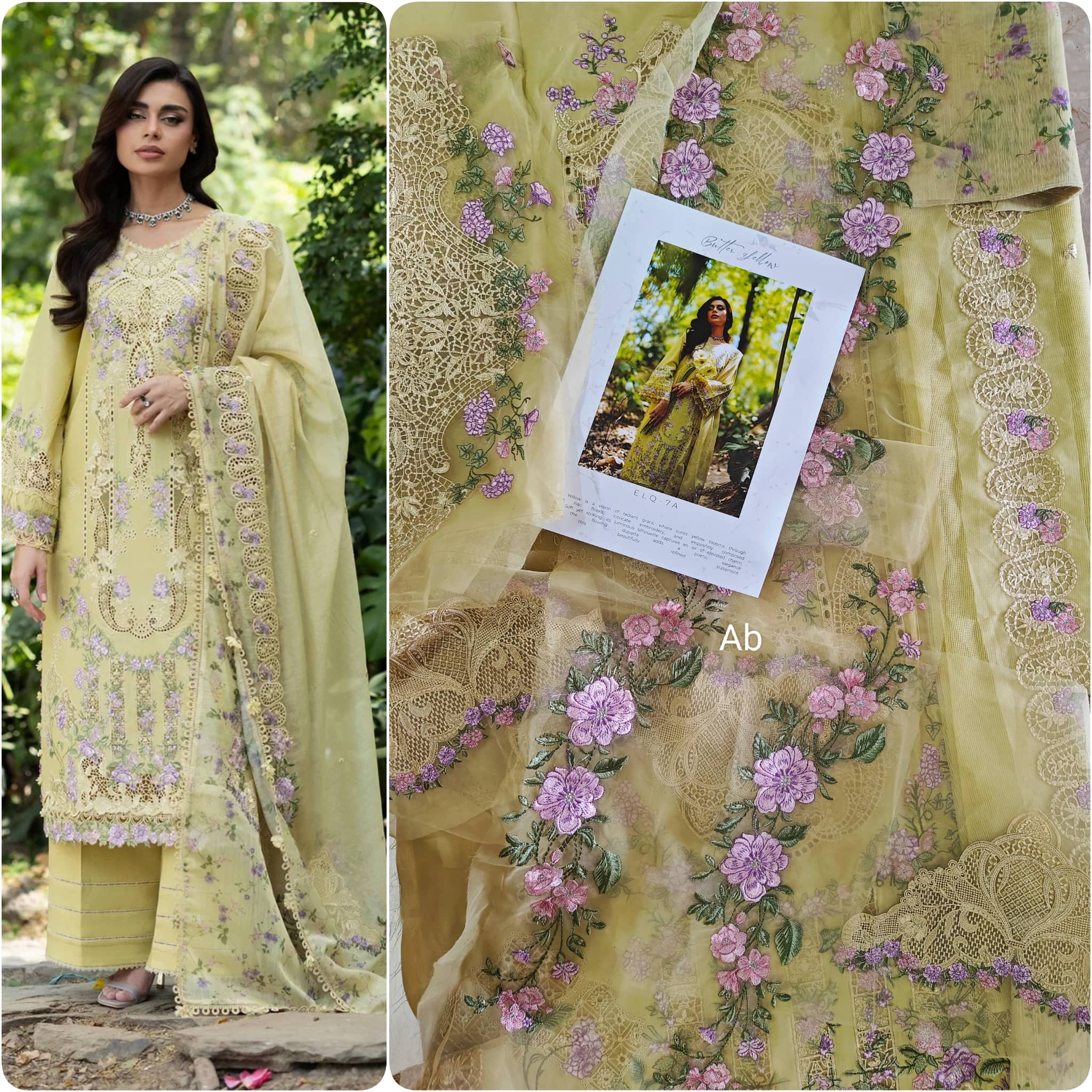 Open Pic/Elaf Premium Lawn 26/Vol 2/ELQ-7A BUTTER YELLOW