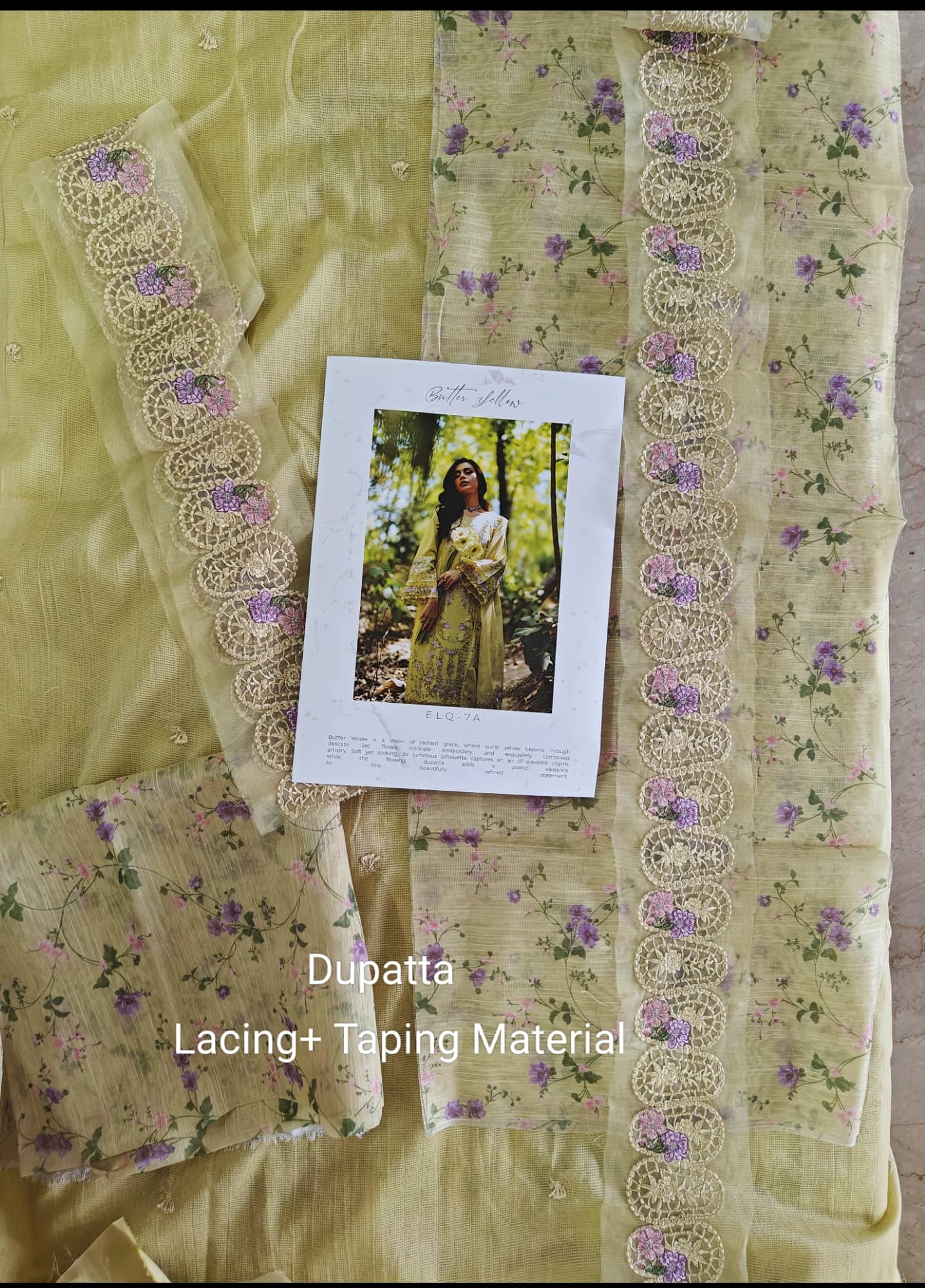 Open Pic/Elaf Premium Lawn 26/Vol 2/ELQ-7A BUTTER YELLOW