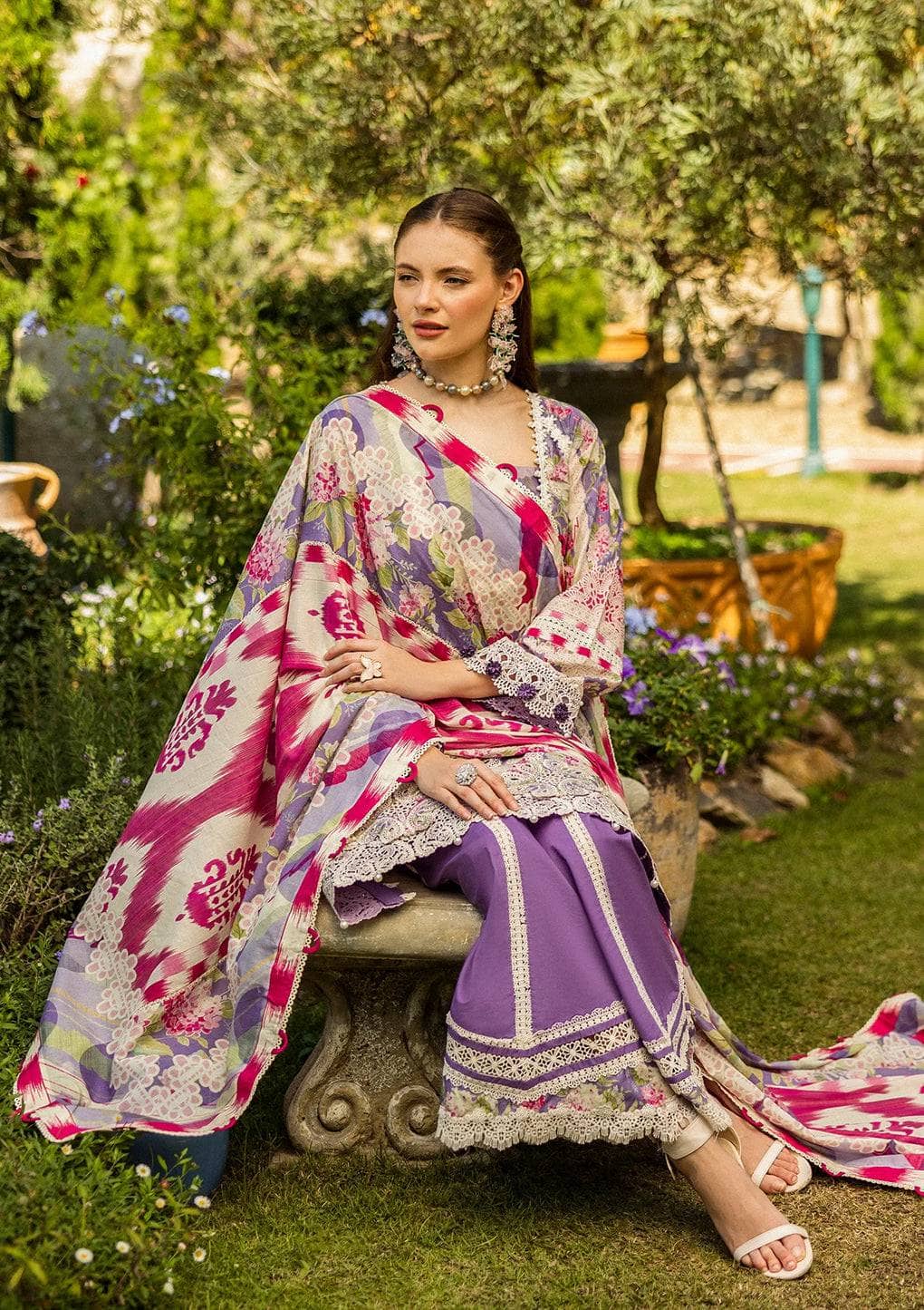 Elaf Chikankari/ELK-02A PERIWINKLE/Lilac