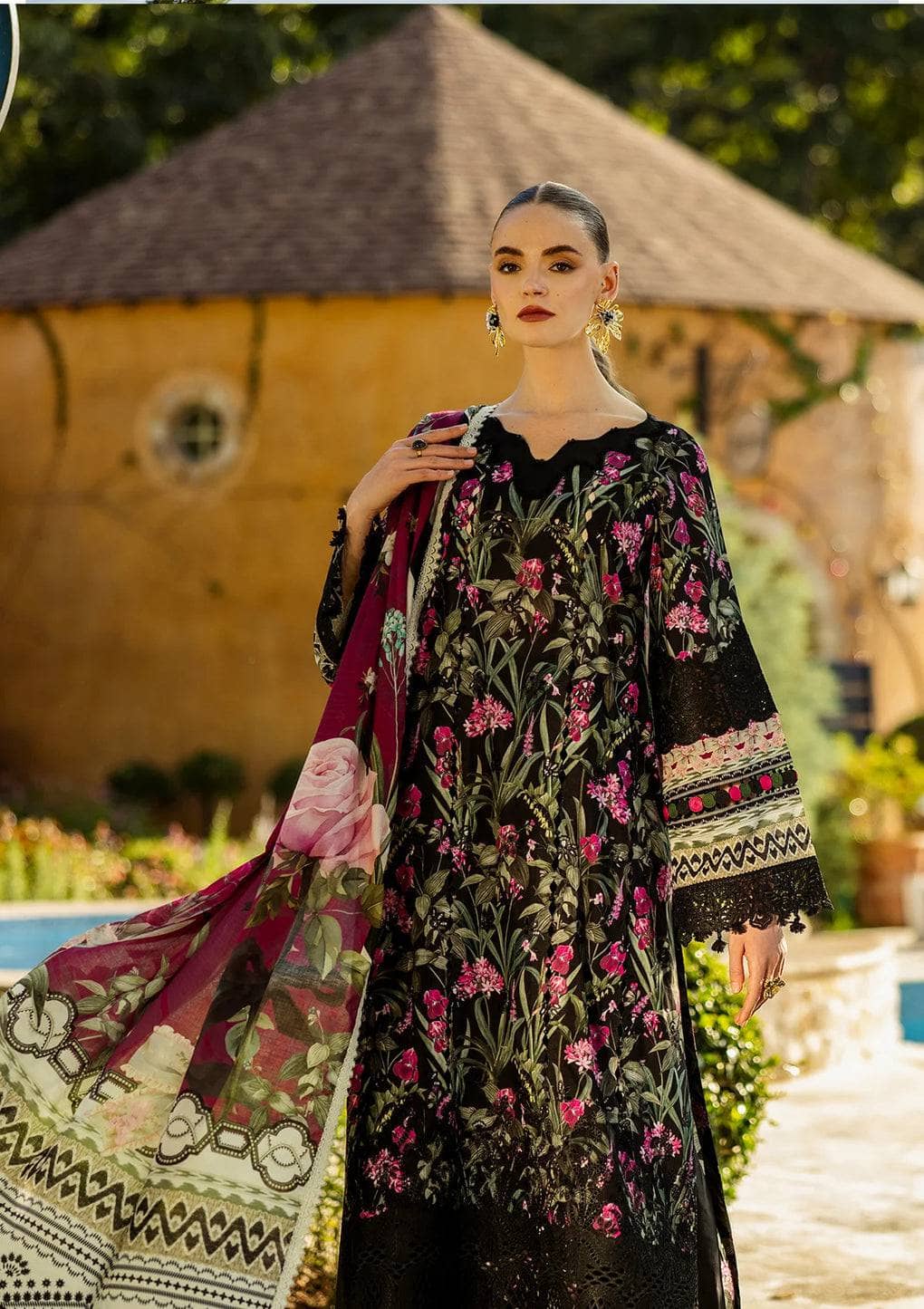 Elaf Chikankari/ELK-08A VISTA/Black