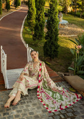 Restocked/Elaf Chikankari/ELK-02B/SWEET GREENS/Off White