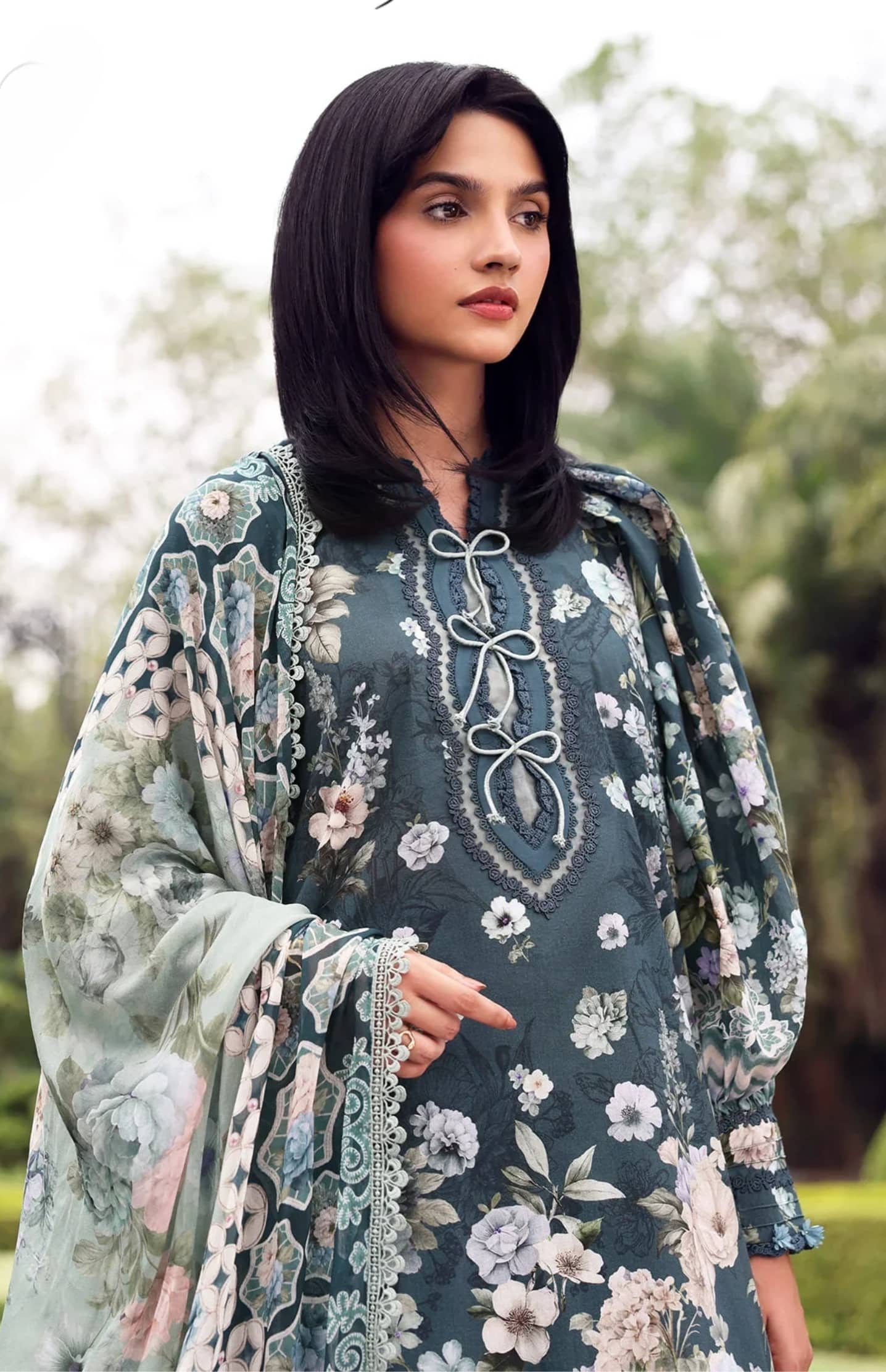 Elaf Belladore Prints Voil Dupatta/EPA-6B HEATHER