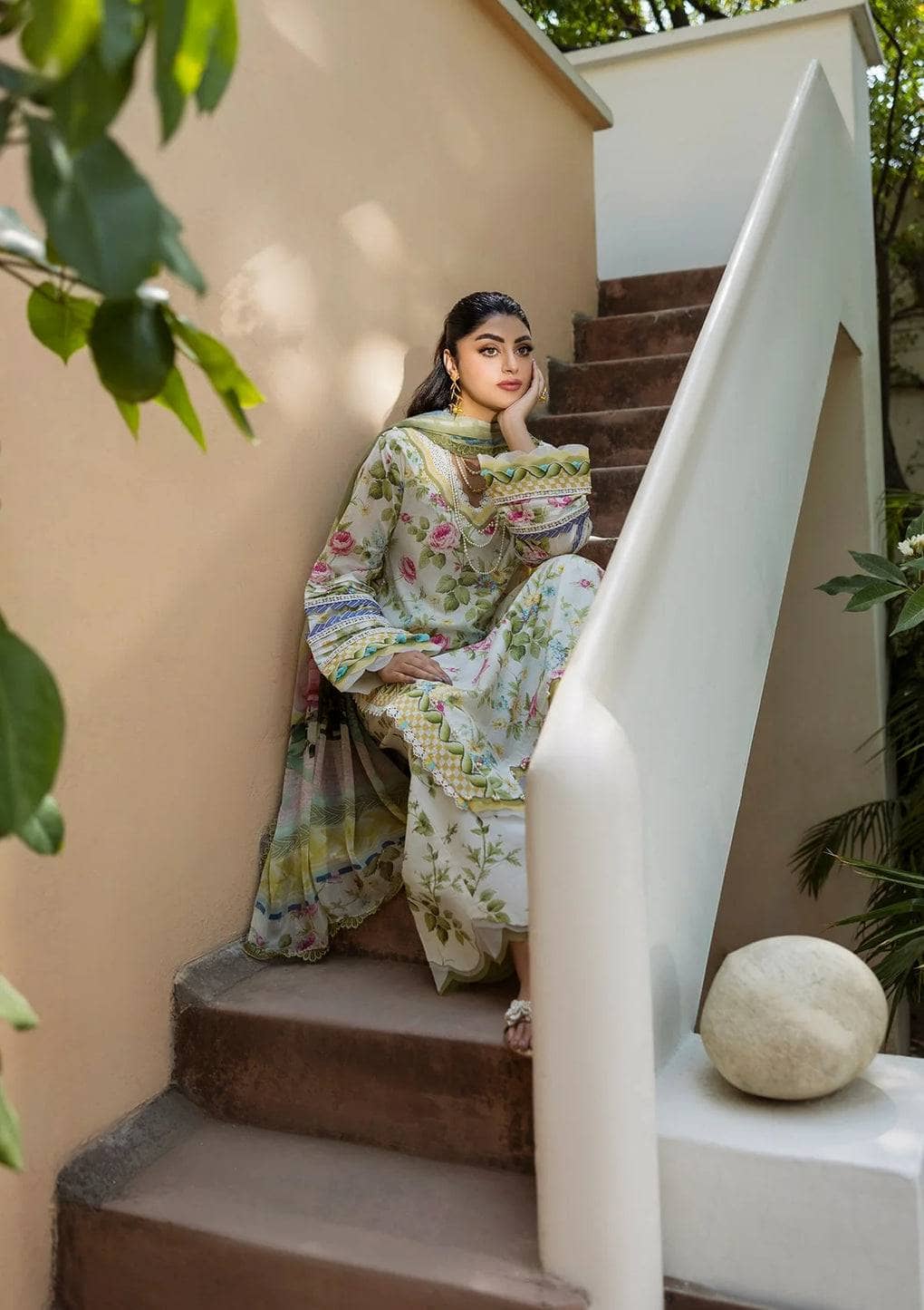 Elaf Prints Chiffon Dupatta Collection/ECD-5A GLADIOLUS GRACE