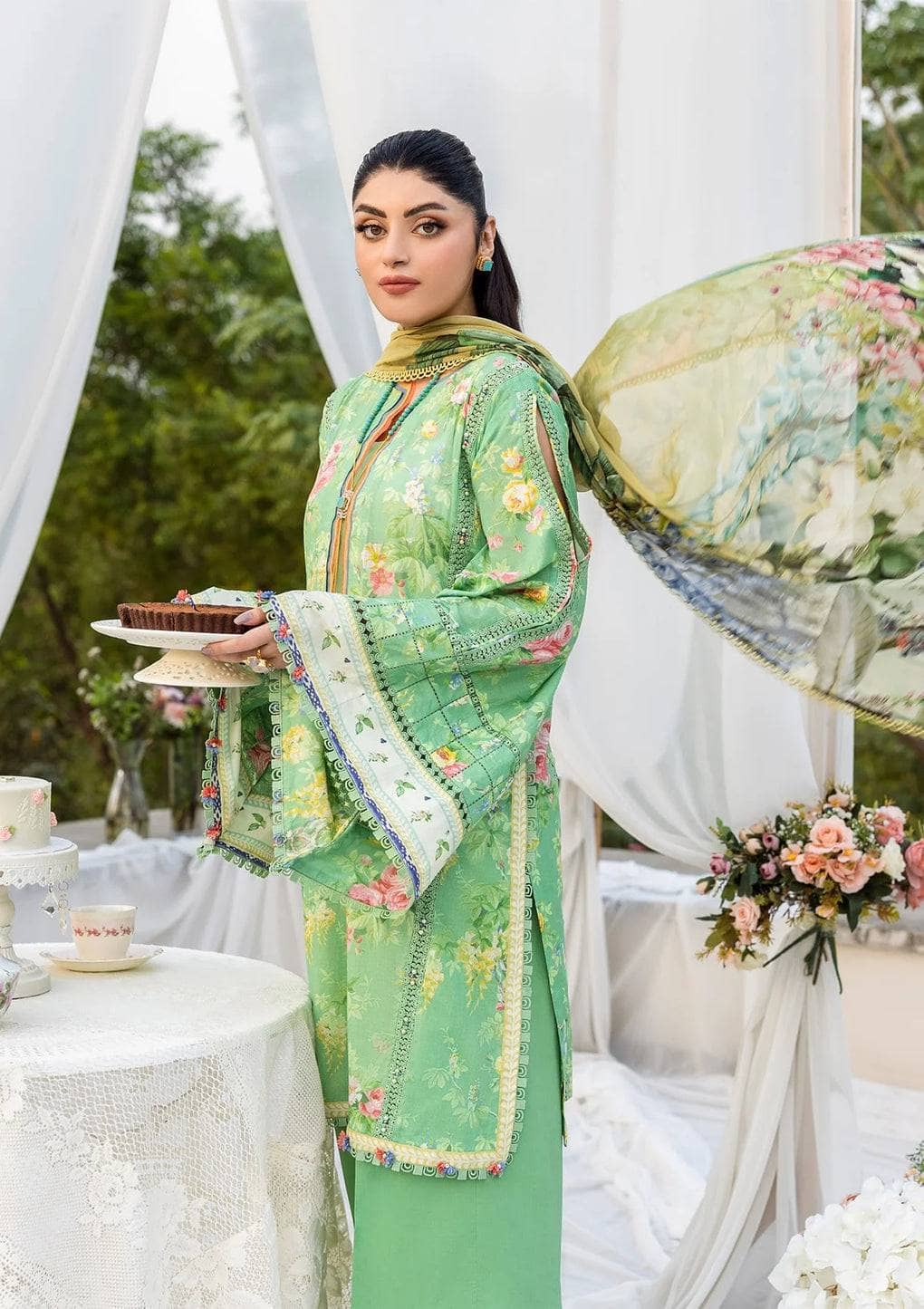 Elaf Prints Chiffon Dupatta Collection/ECD-6B PASTELLE