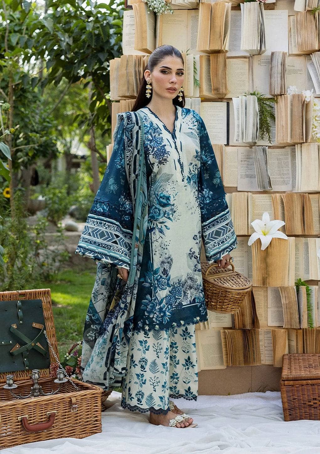 Elaf Prints Chiffon Dupatta Collection/ECD-7A FLOREYA
