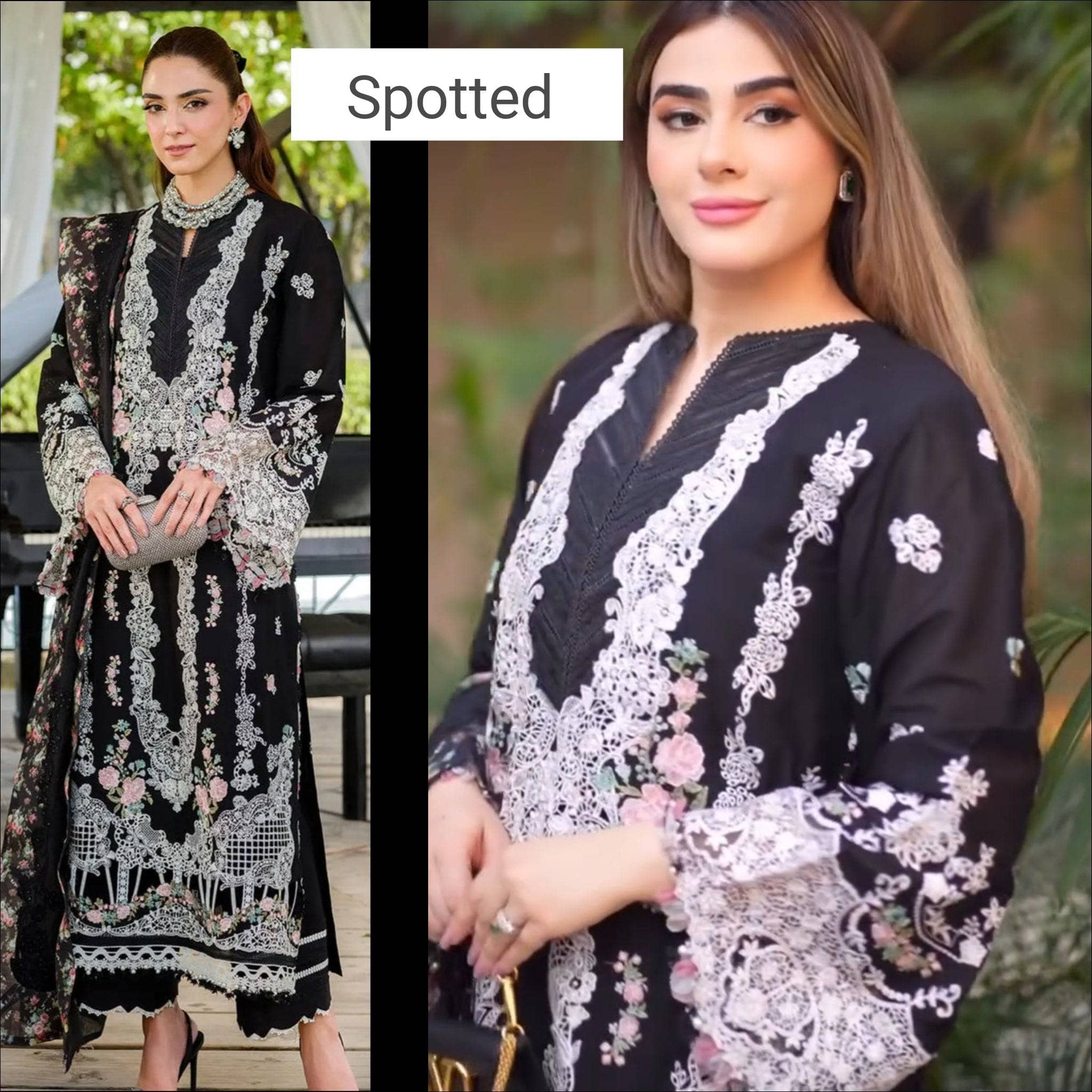 Spotted in Elaf Luxury Lawn 25/ELH-6A SERENA/Black