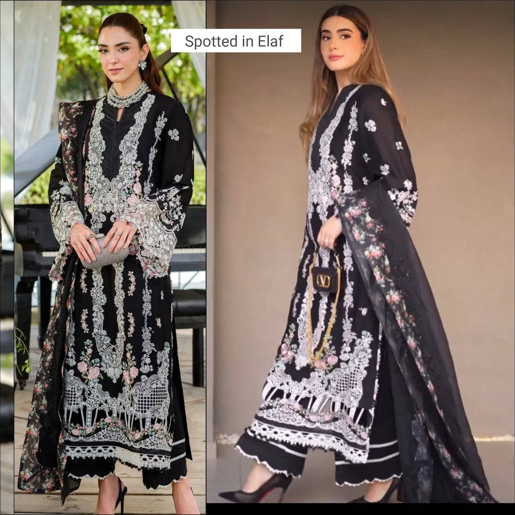 Spotted in Elaf Luxury Lawn 25/ELH-6A SERENA/Black