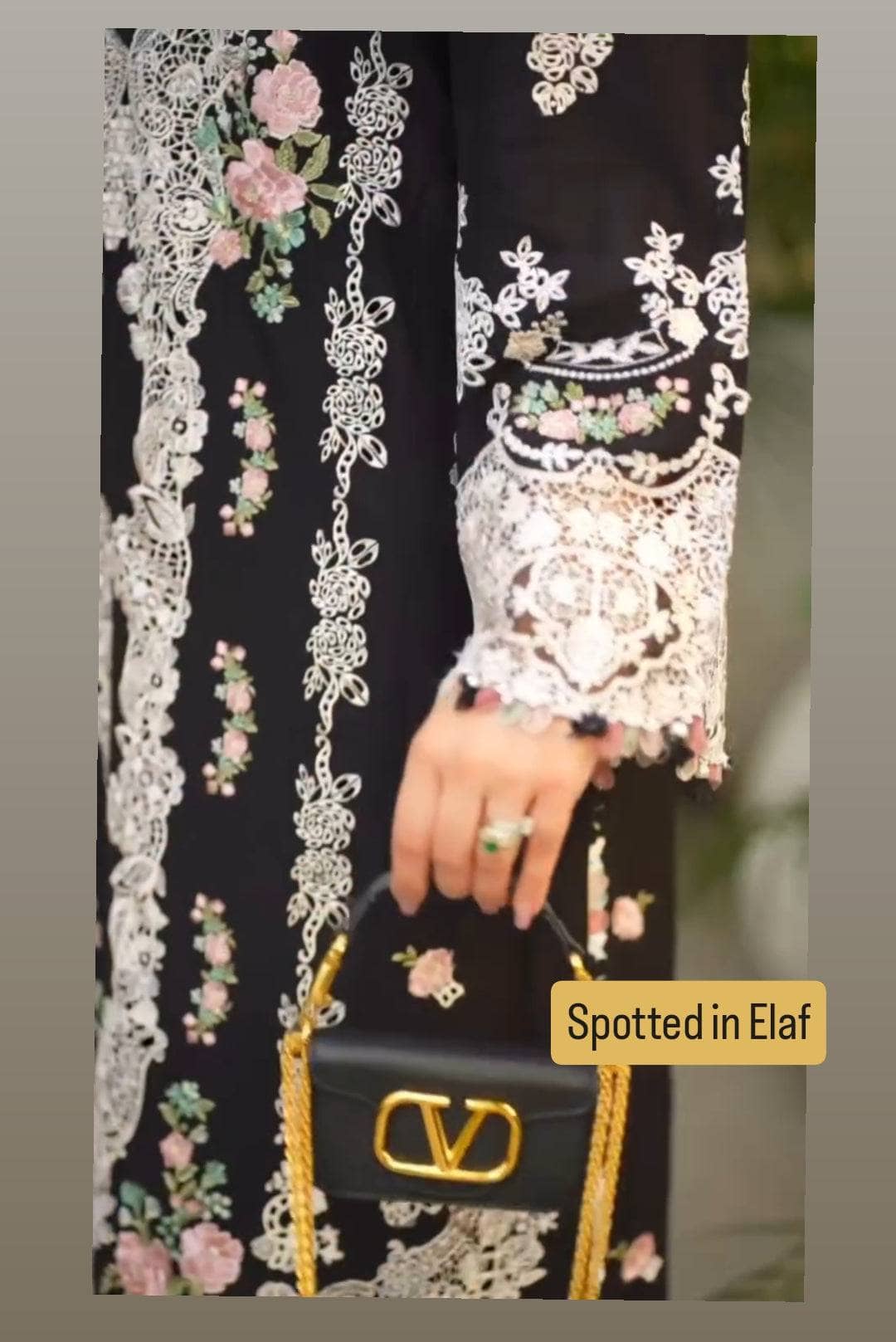 Spotted in Elaf Luxury Lawn 25/ELH-6A SERENA/Black