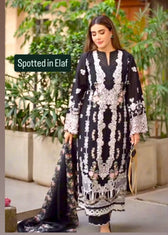 Spotted in Elaf Luxury Lawn 25/ELH-6A SERENA/Black