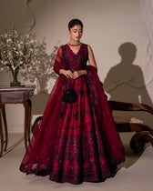 Faiza Saqlain Chiffon Pakistani Suit Faiza Saqlain Rua Wedding Formals/Dark Magenta Pink/Havin