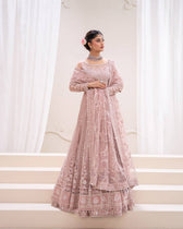 Faiza Saqlain Chiffon Pakistani Suit Faiza Saqlain Rua Wedding Formals/Dusty Pink/Leyan