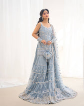 Faiza Saqlain Chiffon Pakistani Suit Faiza Saqlain Rua Wedding Formals/Ice Blue/Oya