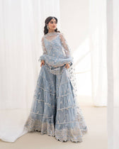 Faiza Saqlain Chiffon Pakistani Suit Faiza Saqlain Rua Wedding Formals/Ice Blue/Oya