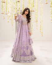 Faiza Saqlain Chiffon Pakistani Suit Faiza Saqlain Rua Wedding Formals/Lilac/Pinar