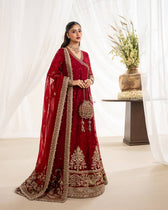 Faiza Saqlain Chiffon Pakistani Suit Faiza Saqlain Rua Wedding Formals/Scarlet/Gul