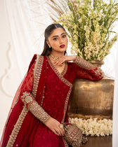 Faiza Saqlain Chiffon Pakistani Suit Faiza Saqlain Rua Wedding Formals/Scarlet/Gul