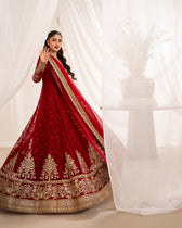 Faiza Saqlain Chiffon Pakistani Suit Faiza Saqlain Rua Wedding Formals/Scarlet/Gul
